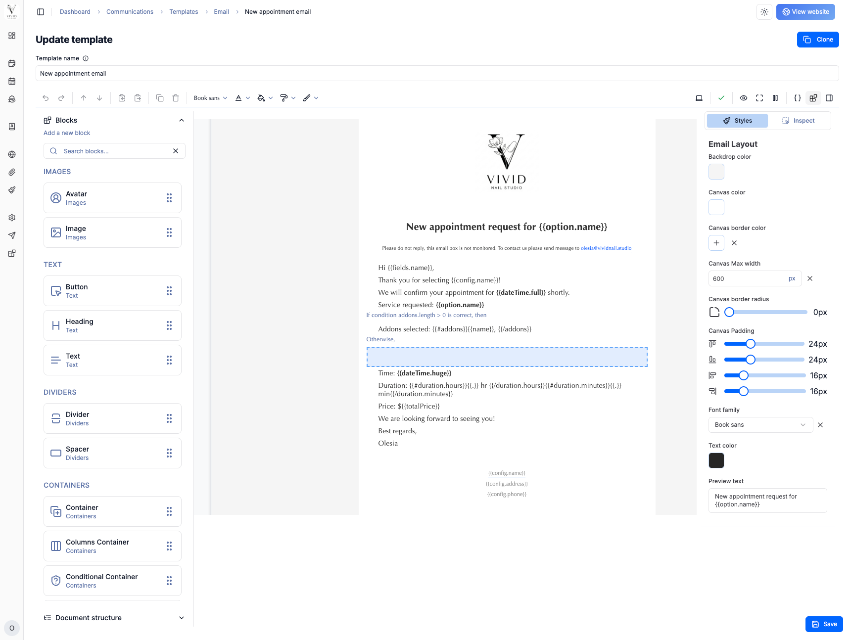 Timeli.sh Email Builder Preview